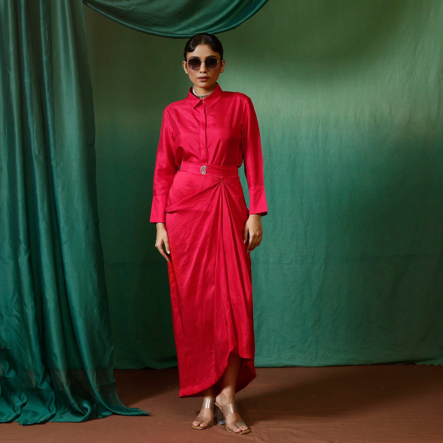 Roop drape skirt set
