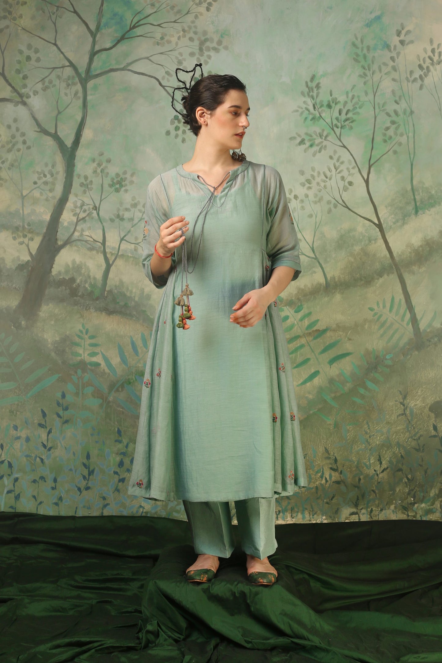Kamal Long Chanderi Dress