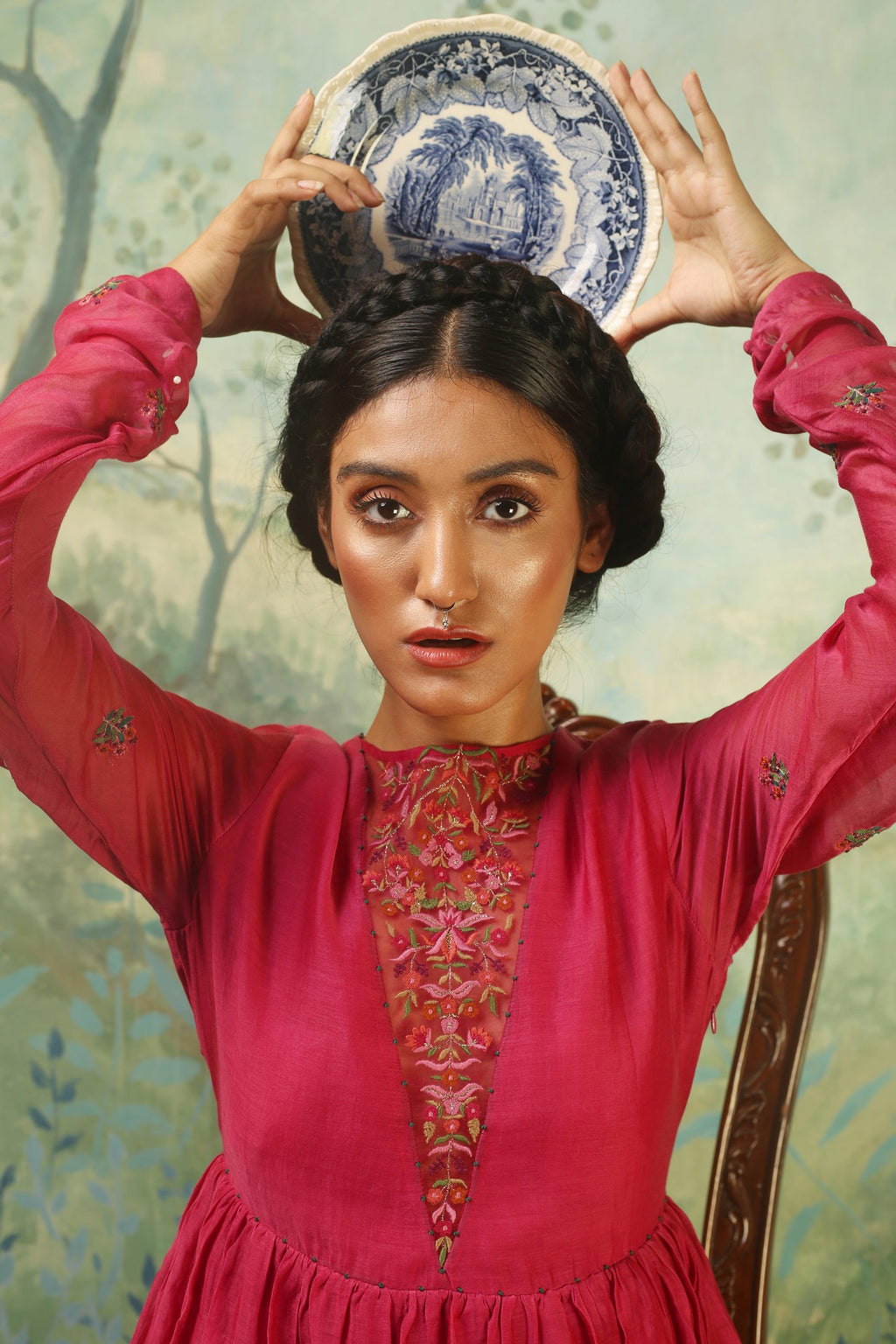 Kamal Long Chanderi Dress